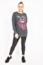 Women's Large Size Smoked Stone Detailed Sweatshirt 65n35493 - 2
