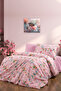 Single Duvet Cover Set with Elastic Sheet Young Butterfly Pink 4 Pieces