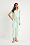 Women's Aqua Green Thick Strap Blouse Elastic Waist Pants Modal Set 3089 60283231 - 4