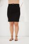 Plus Size Black Denim Skirt