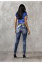 Wd361 Decorative Stitched Washed Blue Jeans - 6