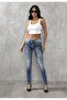 Wd442 Embroidered Pocket Ripped Blue Jeans