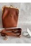 Taba Gold Detailed Women's Bag I Vintage Design I 3-Eye Stylish Model and Makeup Mirror - 4