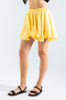 Yellow Elastic Waist Mini Skirt - 4