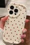 Case for iPhone 14 Pro Silicone Cover with Wave Edge Red Heart Pattern with Camera Protection - 2