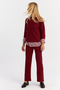 Women's Burgundy Top and Bottom Set Yle19 - 5