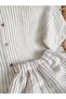 Muslin Striped Bottom-Top Set - 3