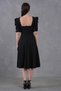New Season Women's Crepe Fabric Short Sleeve Midi Length Square Collar Evening Dress Homecoming Dress 080 - 3