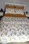 Double Fitted Bed Sheet Duvet Cover Set Yellow Butterfly 6 Pieces - 3