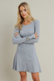 Women's Gray Melange Tie-Up Camisole Mini Dress Fry2175 - 7