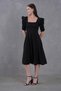 New Season Women's Crepe Fabric Short Sleeve Midi Length Square Collar Evening Dress Homecoming Dress 080 - 8