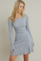 Women's Gray Melange Tie-Up Camisole Mini Dress Fry2175 - 8