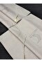 Heart Minimal Kaaba Embroidered Linen Paired Double Prayer Rug Gift Dowry - 7