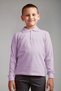 Unisex Polo Neck Long Sleeve Lilac T-Shirt