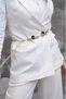 Oval Gold Buckle Chain Belt Women Belt Dress Belt Shirt Belt Coat Waist Belt Body Belt - 7