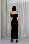 Scarlet Off-The-Shoulder Rhinestone Black Bodycon Sandy Dress - 7