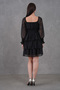 Women's Skirt Detailed Lined Chiffon Fabric Black Mini Dress 078 - 3