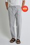 Men's Large Size 100% Cotton Linen Look Trousers E206