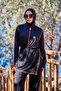 Deren Model Lycra Modular Skirted Orange Striped Design Hijab Jumpsuit Swimsuit - 3