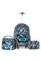 18" Set of 4 Trolley Backpack w/ Water Bottle, Lunch Bag and Pencil Case-T Rex - 2