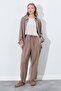 Women's Soil Waist Elastic Carrot Cut Linen Trousers - 2