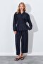 Women's Black Waist Button Detailed Shirt - 5