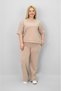 Women's Plus Size Short Sleeve Loose Leg Tracksuit Set with Intermediate Piping Detail 8189-25 - 6