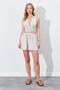 Women's Natural Crop Blouse Shorts Linen Set