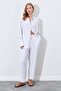 Women's Natural Elastic Waist Carrot Cut Linen Trousers - 2