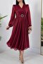 Women's Belt Midi Length Lining Glitter Detail Dress Dpry3590 - 2