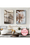 Amazing | (Geven) Flower and Mushroom Combination | Framed Glass Table 2 Pieces Vertical