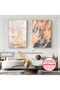 Amazing | Soft Wing Flower Combination (Feather) | Framed Glass Table 2 Pieces Vertical