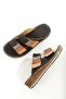 Crea Multicolor Black Genuine Leather Velcro Daily Women's Slippers - 3