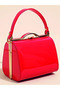 Hard Shell Clip Pu Cute Simple Patent Leather Pearl Leather Red Women's Hand Bag
