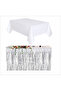 3 Pieces White Cover, Silver Table Skirt, Black Back Floor - 2