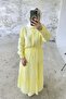 Relaxed Cut Elastic Waist Layered Long Skirt 5213 - Yellow - 3