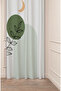 Leaf Graphic Bohemian Minimalist Beige Cream Patterned Special Design Digital Printed (Single Wing) Background Curtain