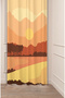 Yakamoz Sea Sun Moon Minimalist Patterned Special Design Digital Printed (Single Wing) Modern Background Curtain
