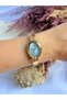 Vintage Adjustable Cord Gold Inside Blue Women Wrist Watch