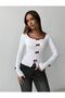 White Ribbon Low-Cut Long Sleeve Crop - 2