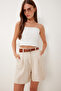 City Boy Textured Linen Shorts Beige Lmx0007 - 4