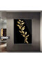 Amazing | Gold Leaf Patterned Model | Framed Tempered Glass Table Single Vertical