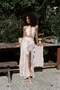 Ruadhan Beaded Detailed Beige Long Dress - 3