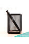 E9174 Pen Holder 80×80×90mm Mesh Steel Ideal for Office Desktop – Black - 3