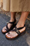 Pery Women's Brown Real Leather Suet Wedge Sandals - 4