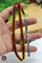 Honey Color Moire Capsule Cut Silver Tassel Stick Prayer Beads 201024359 - 4