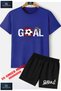 Children's Unisex “Goal Lekeli Written Ball“ Special Printed Crew Neck T-Shirt - Shorts Set