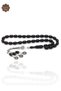 Black Barley Cut Silver Tuğra Tassel Fire Amber Prayer Beads 201024371