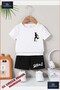 Children's Unisex “Footballer Syh Left Top“ Custom Printed Crew Neck T-Shirt - Shorts Set
