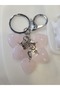 Heart Natural Stone Bag Charm and Keychain – Stylish Women's Accessory with Shiny Detail, Gift Product